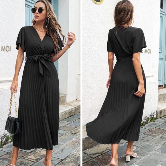 Never a Dull Moment Pleated Midi Dress - Picture 2 of 2